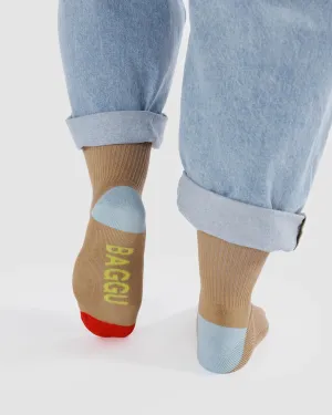 Ribbed Sock - Beige Mix