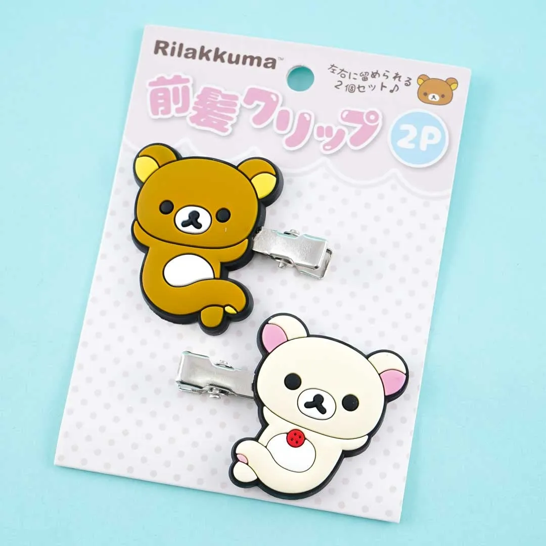 Rilakkuma Side Bangs Hair Clips -  Rilakkuma & Korilakkuma Sitting