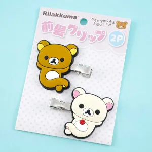 Rilakkuma Side Bangs Hair Clips -  Rilakkuma & Korilakkuma Sitting