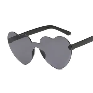 Rimless Love Heart Cat Eye Vintage Retro Sunglasses