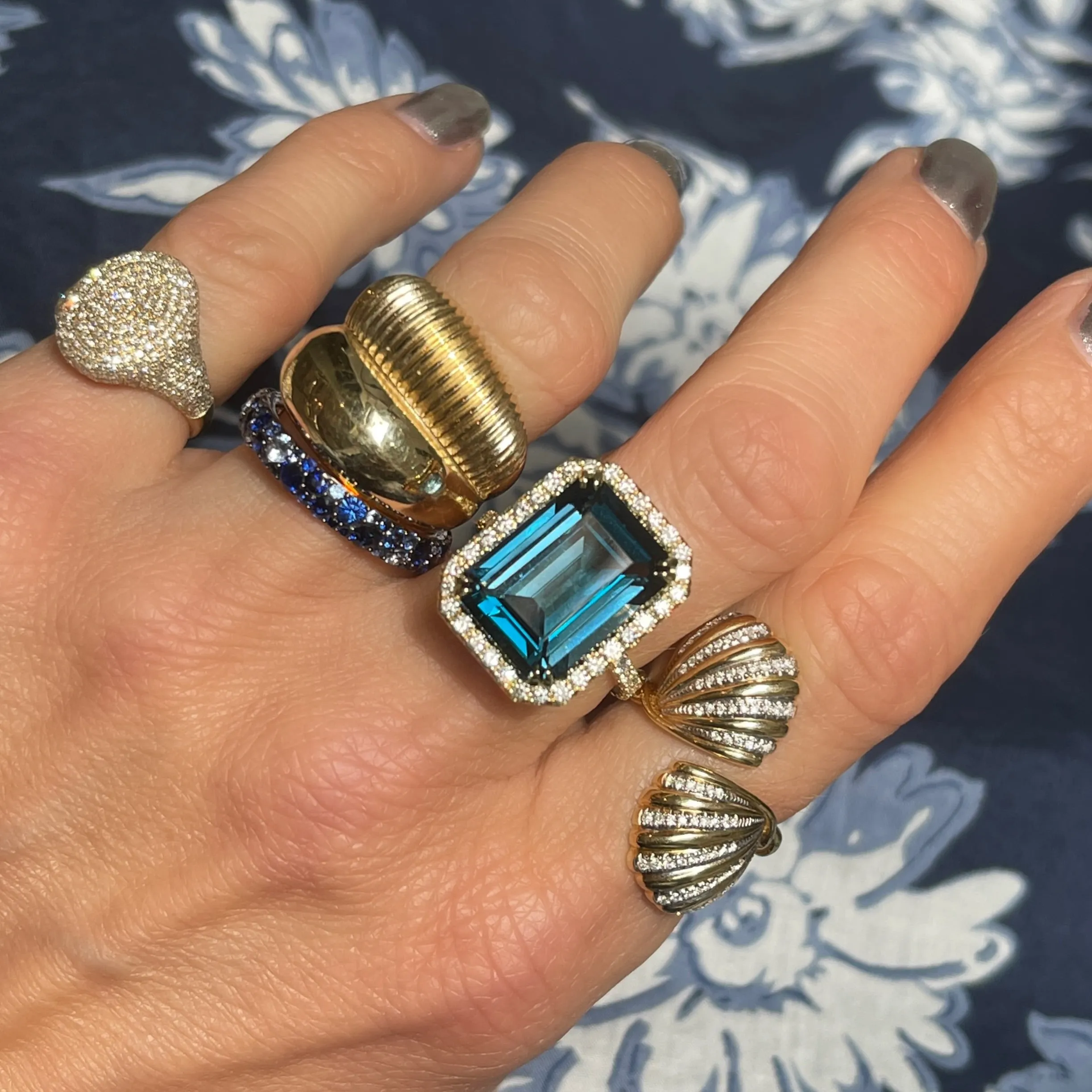 Rinna Polished & Fluted Statement Ring