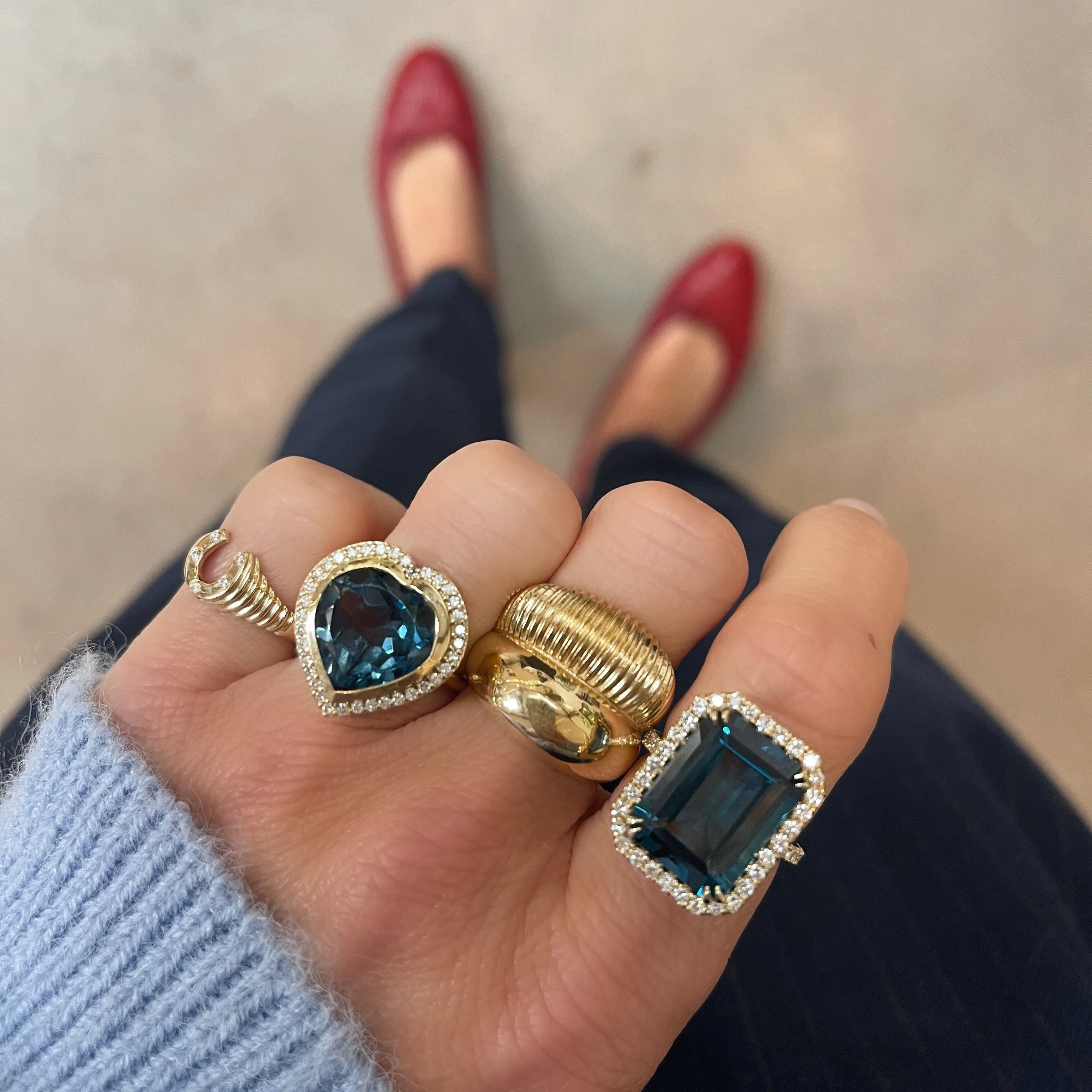 Rinna Polished & Fluted Statement Ring