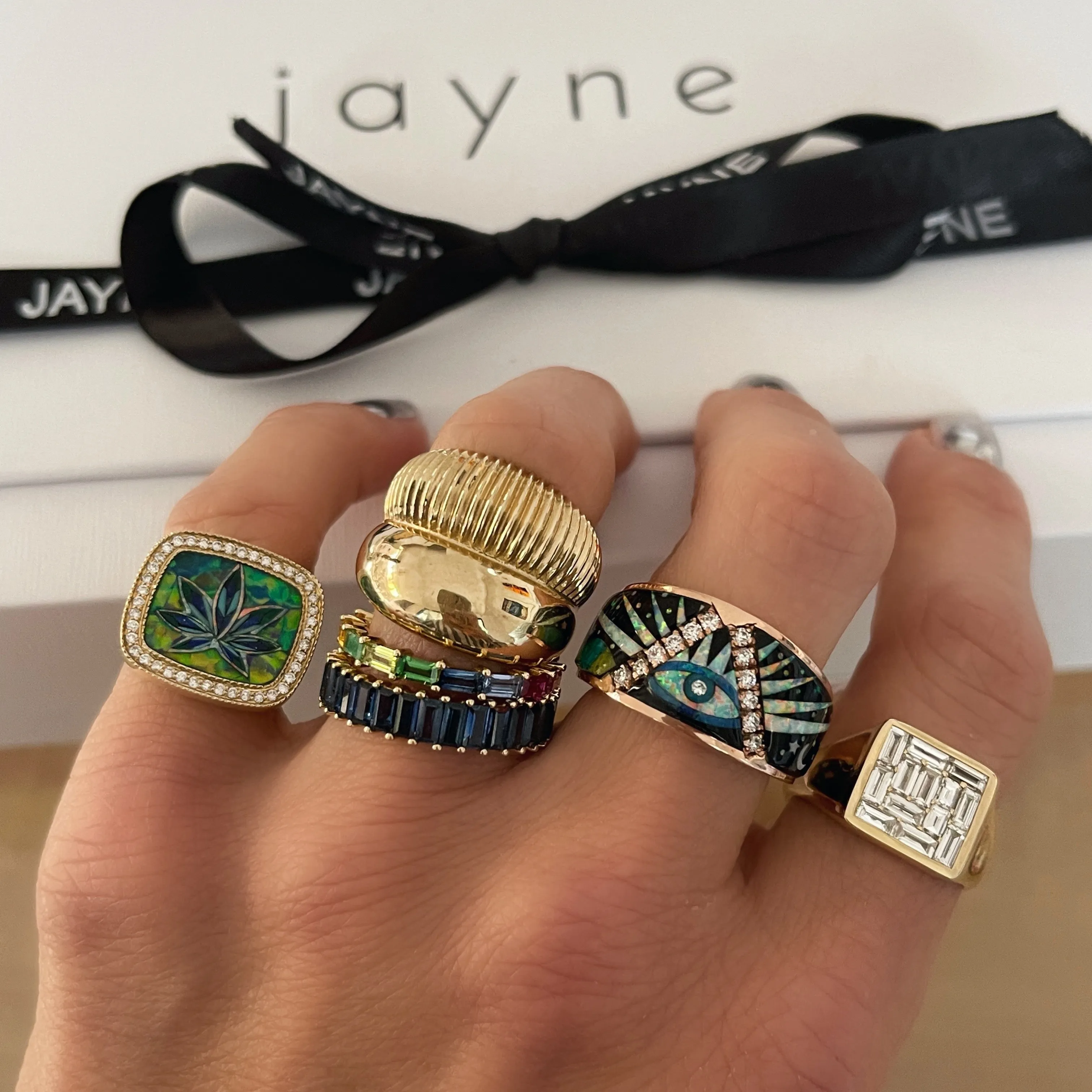 Rinna Polished & Fluted Statement Ring