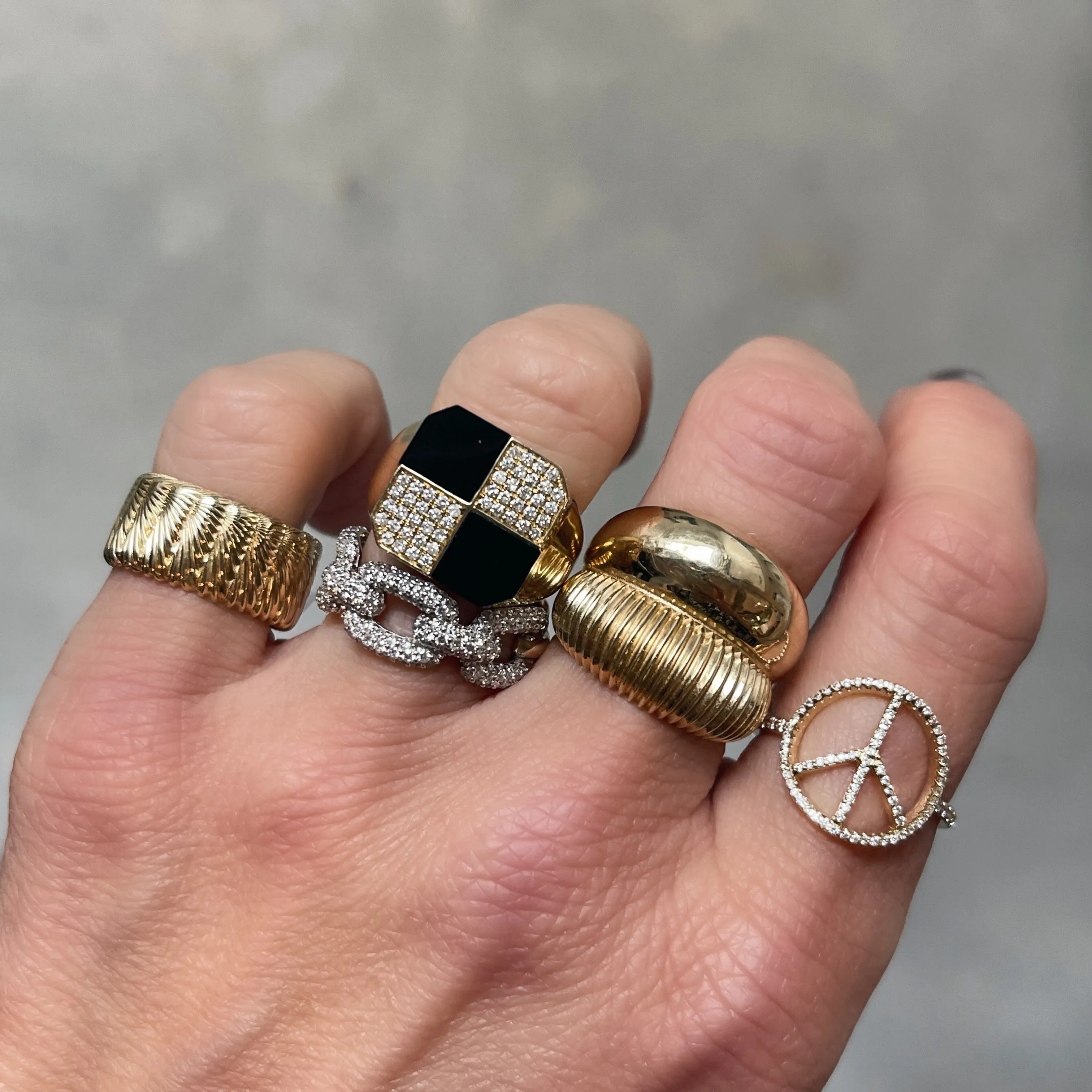 Rinna Polished & Fluted Statement Ring