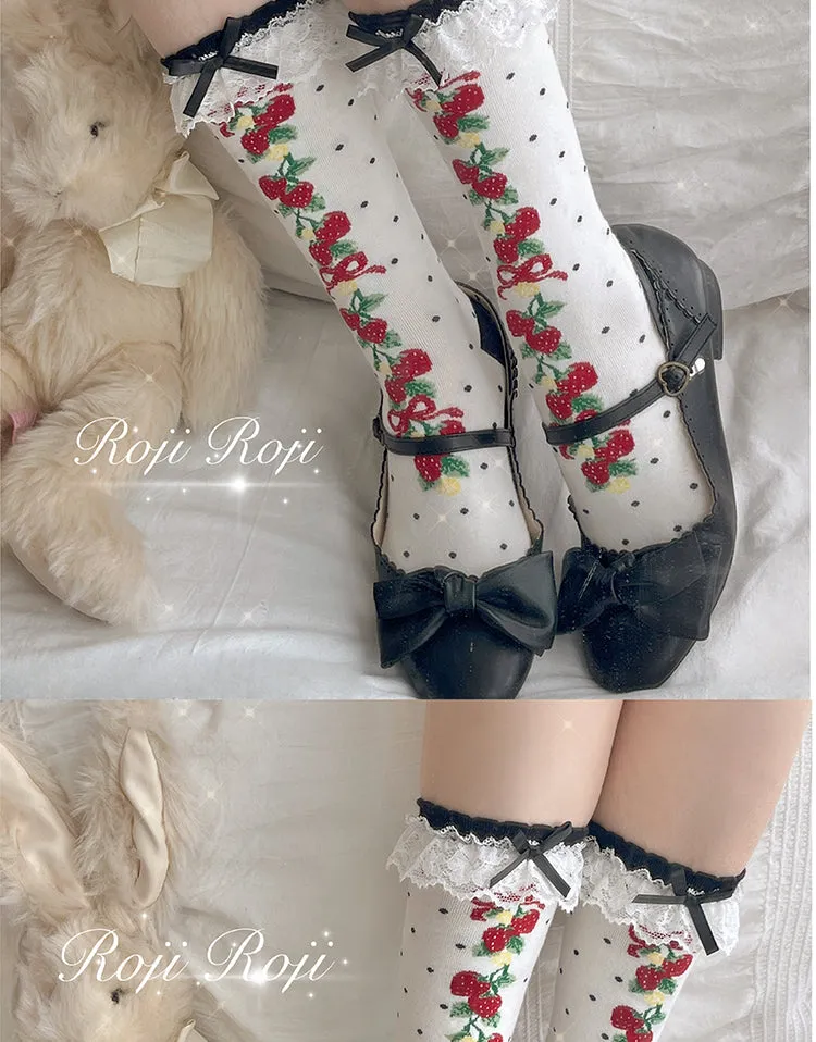 Roji Roji~Autumn Sweet Lolita Cotton Thigh-high Socks