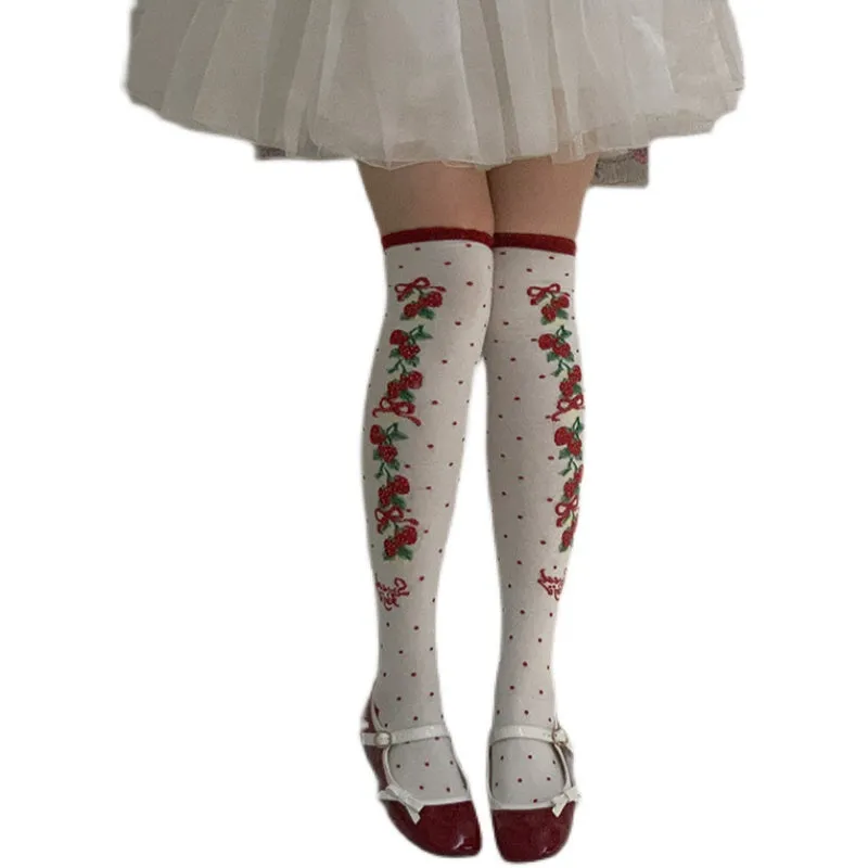 Roji Roji~Autumn Sweet Lolita Cotton Thigh-high Socks