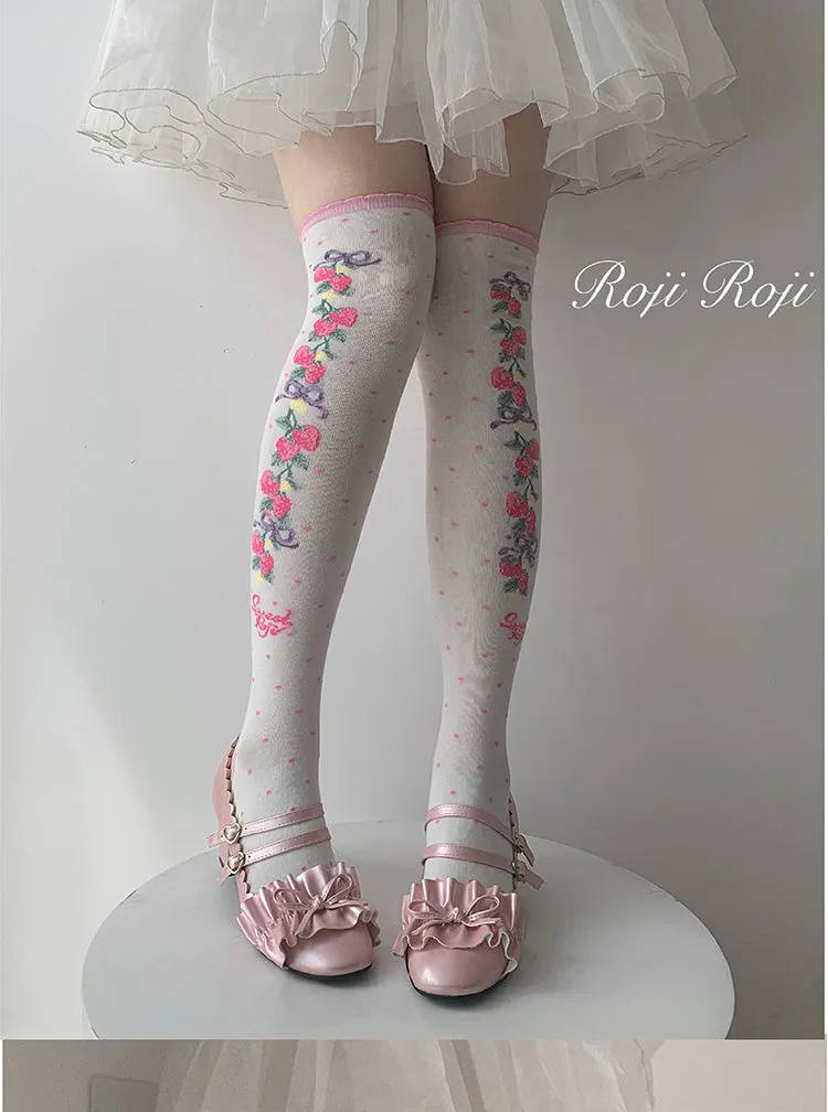 Roji Roji~Autumn Sweet Lolita Cotton Thigh-high Socks