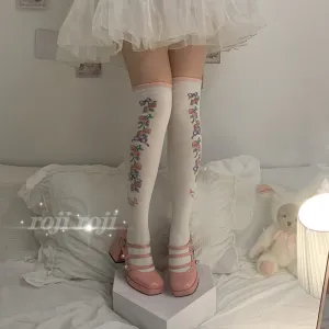 Roji Roji~Autumn Sweet Lolita Cotton Thigh-high Socks