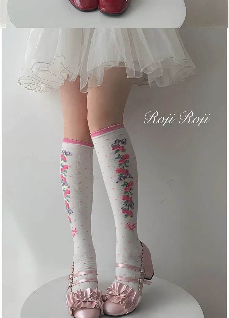 Roji Roji~Autumn Sweet Lolita Cotton Thigh-high Socks