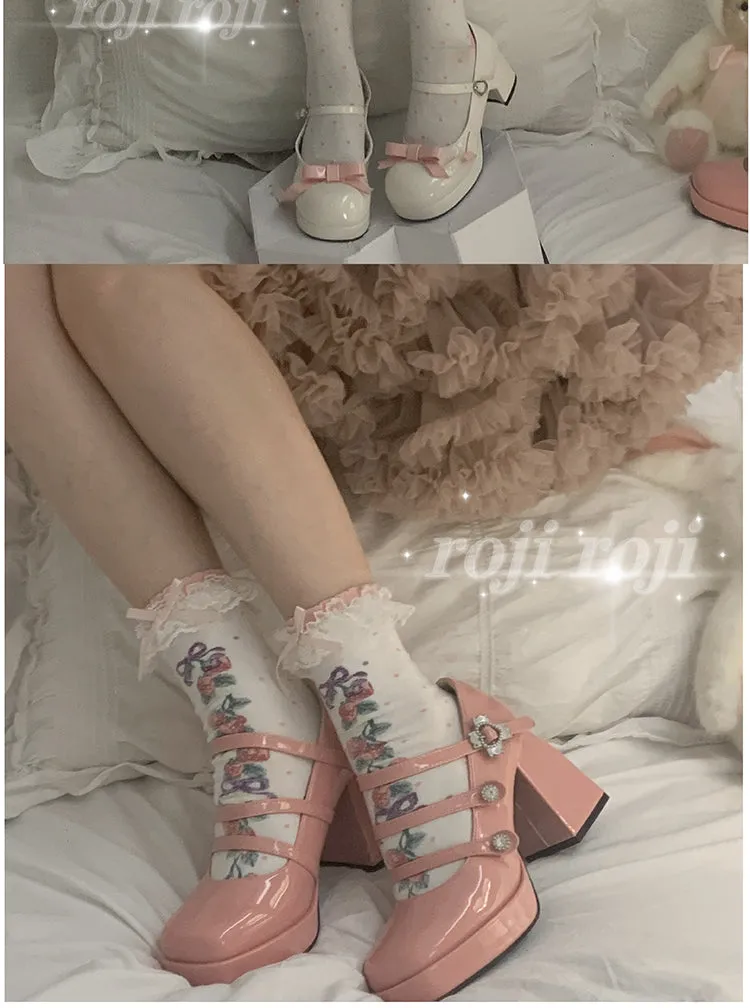 Roji Roji~Autumn Sweet Lolita Cotton Thigh-high Socks