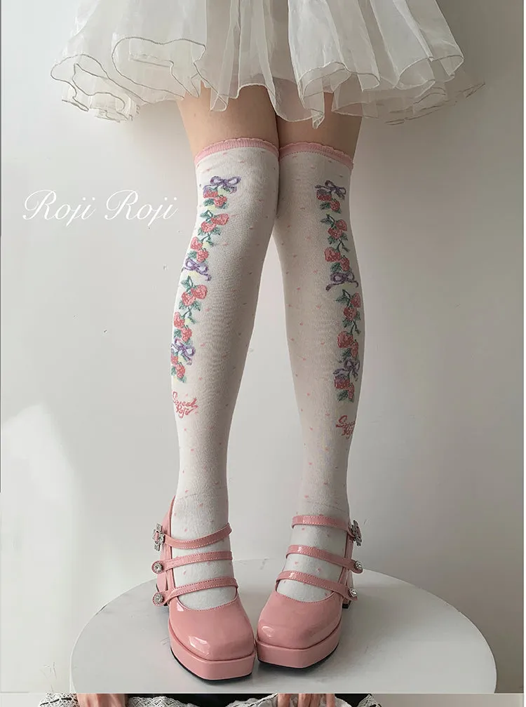 Roji Roji~Autumn Sweet Lolita Cotton Thigh-high Socks