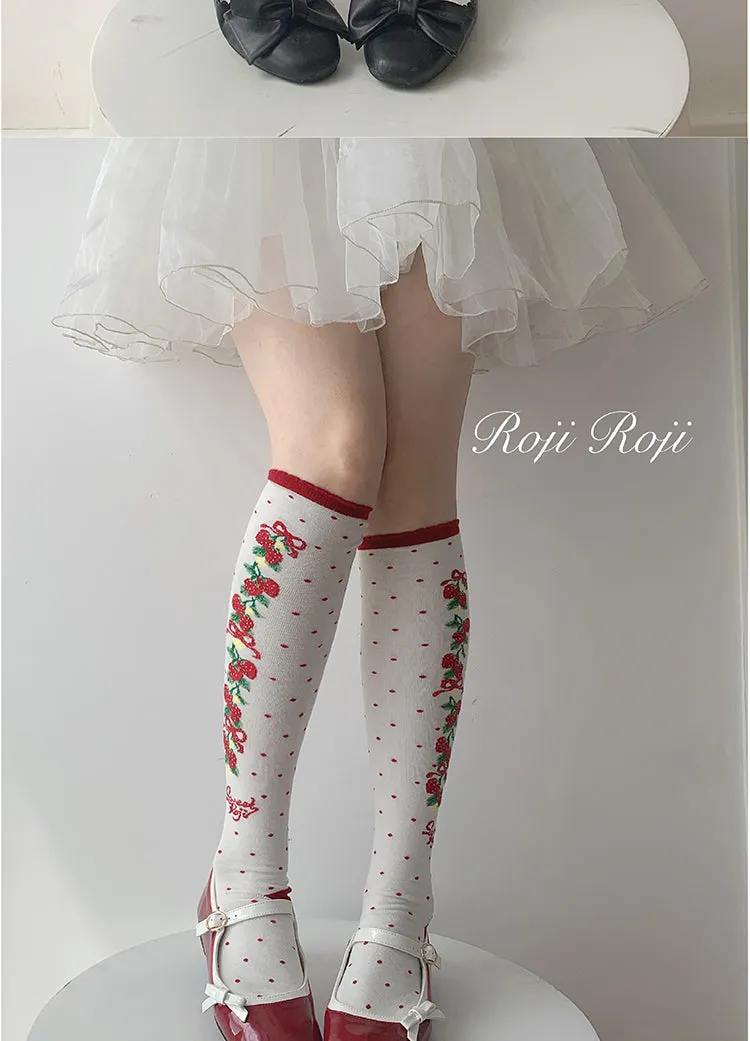 Roji Roji~Autumn Sweet Lolita Cotton Thigh-high Socks