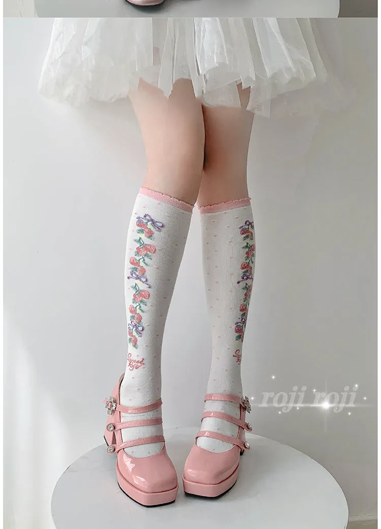 Roji Roji~Autumn Sweet Lolita Cotton Thigh-high Socks