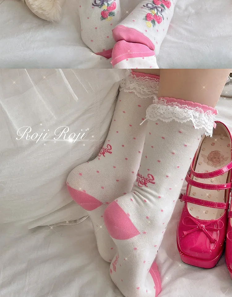 Roji Roji~Autumn Sweet Lolita Cotton Thigh-high Socks