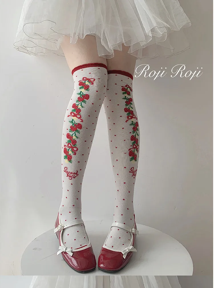 Roji Roji~Autumn Sweet Lolita Cotton Thigh-high Socks