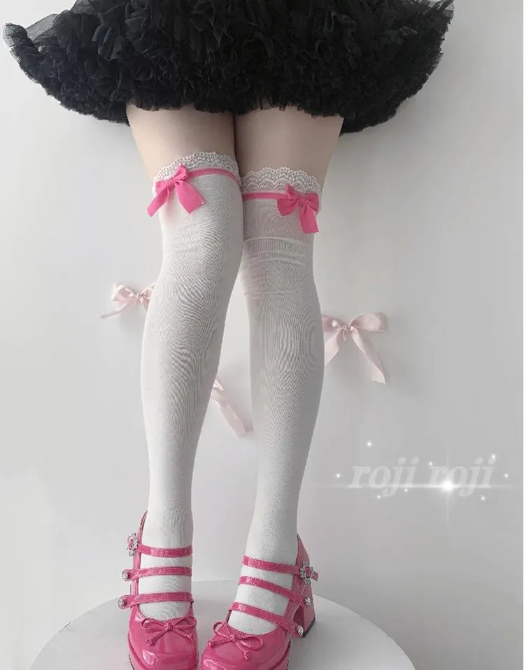 Roji roji~Spring Lolita Socks Mid-calf Socks Over Knee Stockings