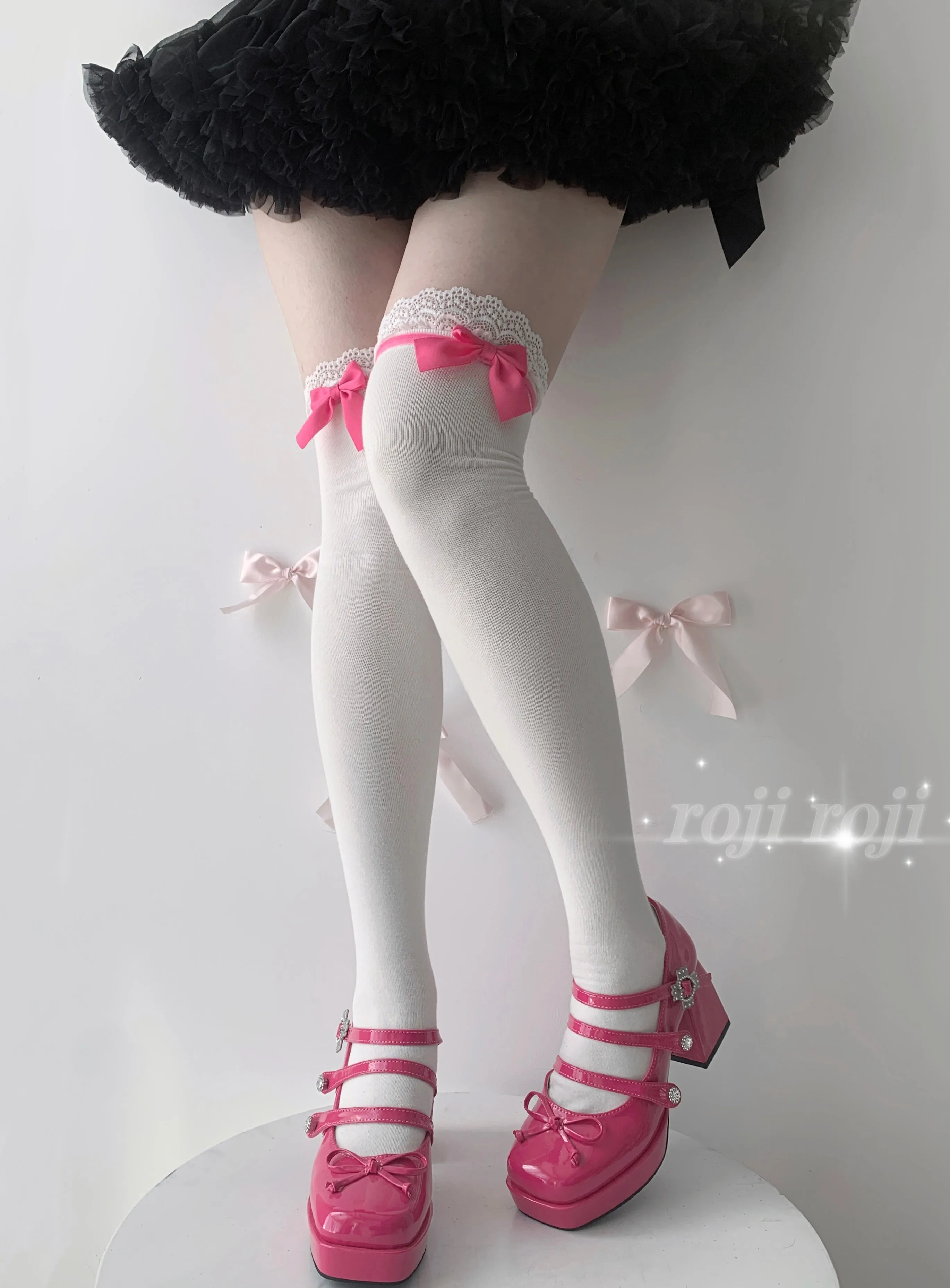 Roji roji~Spring Lolita Socks Mid-calf Socks Over Knee Stockings