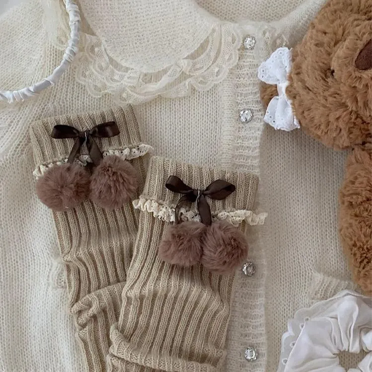 Roji Roji~Sweet Lolita Leg Warmmer Lace and Butterfly Bow