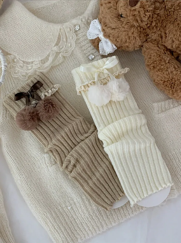 Roji Roji~Sweet Lolita Leg Warmmer Lace and Butterfly Bow