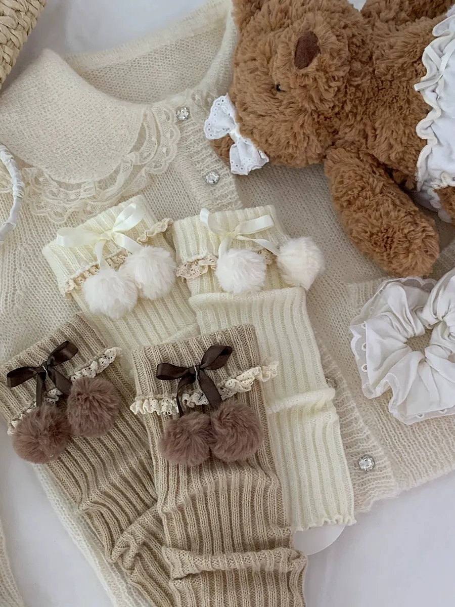 Roji Roji~Sweet Lolita Leg Warmmer Lace and Butterfly Bow