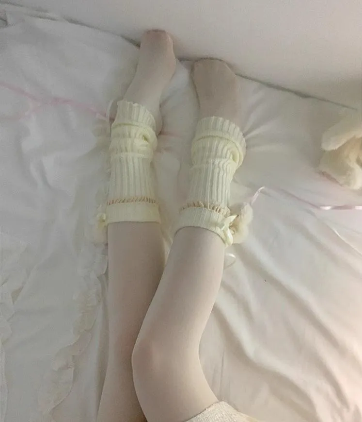Roji Roji~Sweet Lolita Leg Warmmer Lace and Butterfly Bow