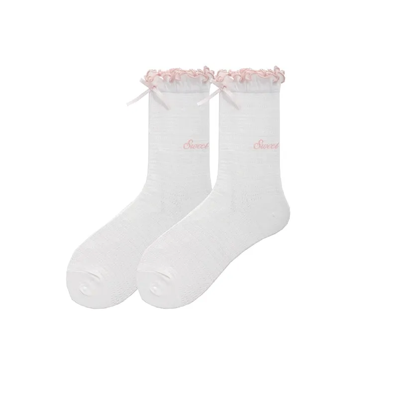 Roji Roji~Sweet Lolita Socks Cute Cotton Lolita Stockings Polka Dot