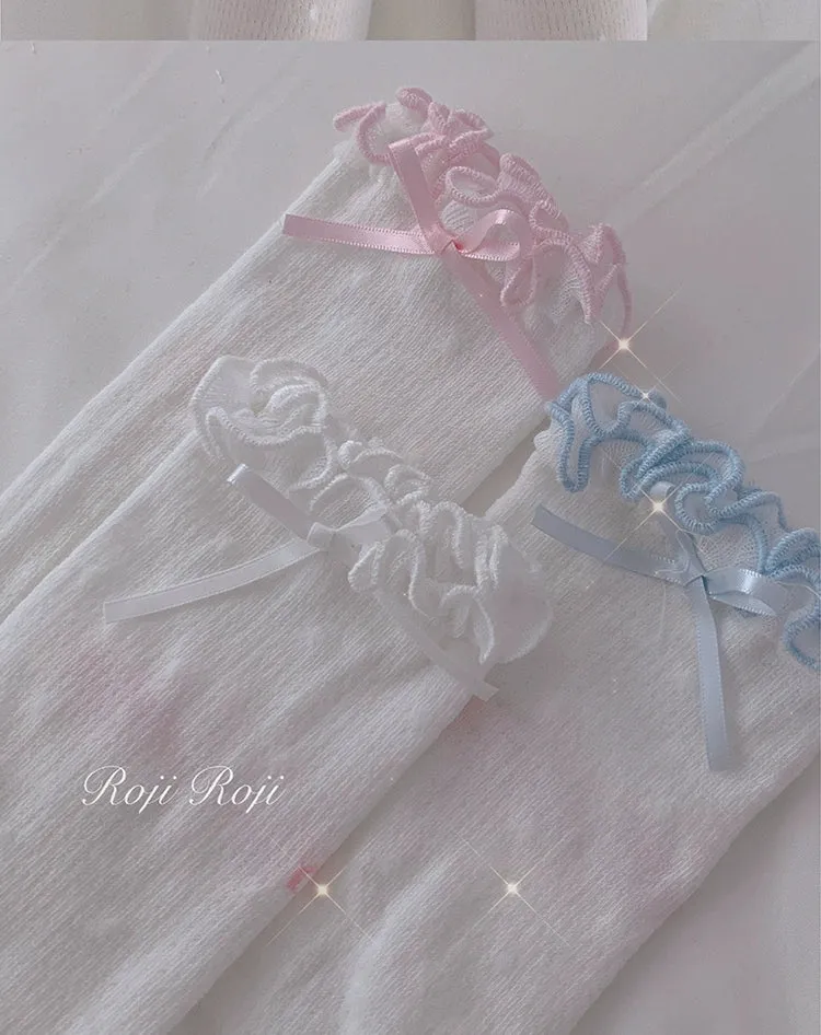 Roji Roji~Sweet Lolita Socks Cute Cotton Lolita Stockings Polka Dot