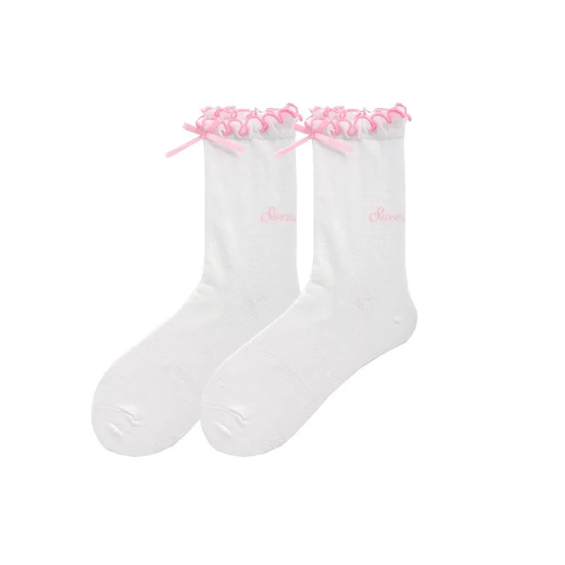 Roji Roji~Sweet Lolita Socks Cute Cotton Lolita Stockings Polka Dot