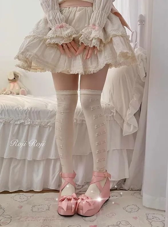 Roji Roji~Winter Lolita Thigh High Socks Slim Leg Socks