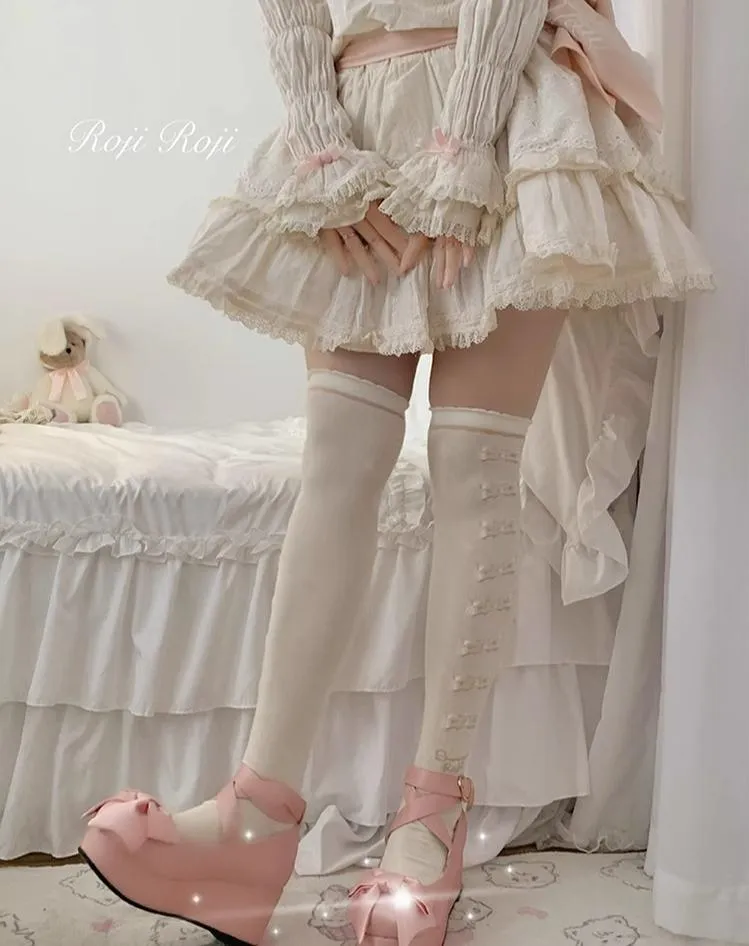 Roji Roji~Winter Lolita Thigh High Socks Slim Leg Socks