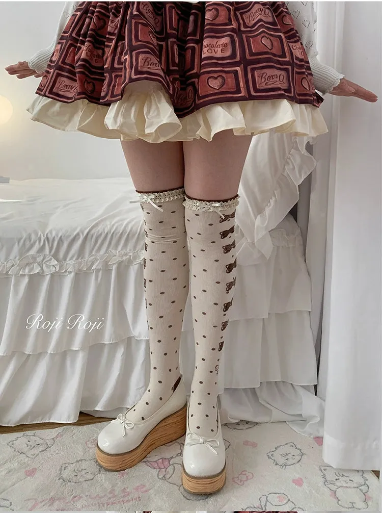 Roji Roji~Winter Lolita Thigh High Socks Slim Leg Socks