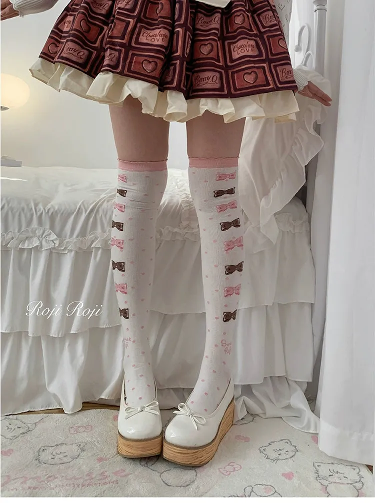 Roji Roji~Winter Lolita Thigh High Socks Slim Leg Socks