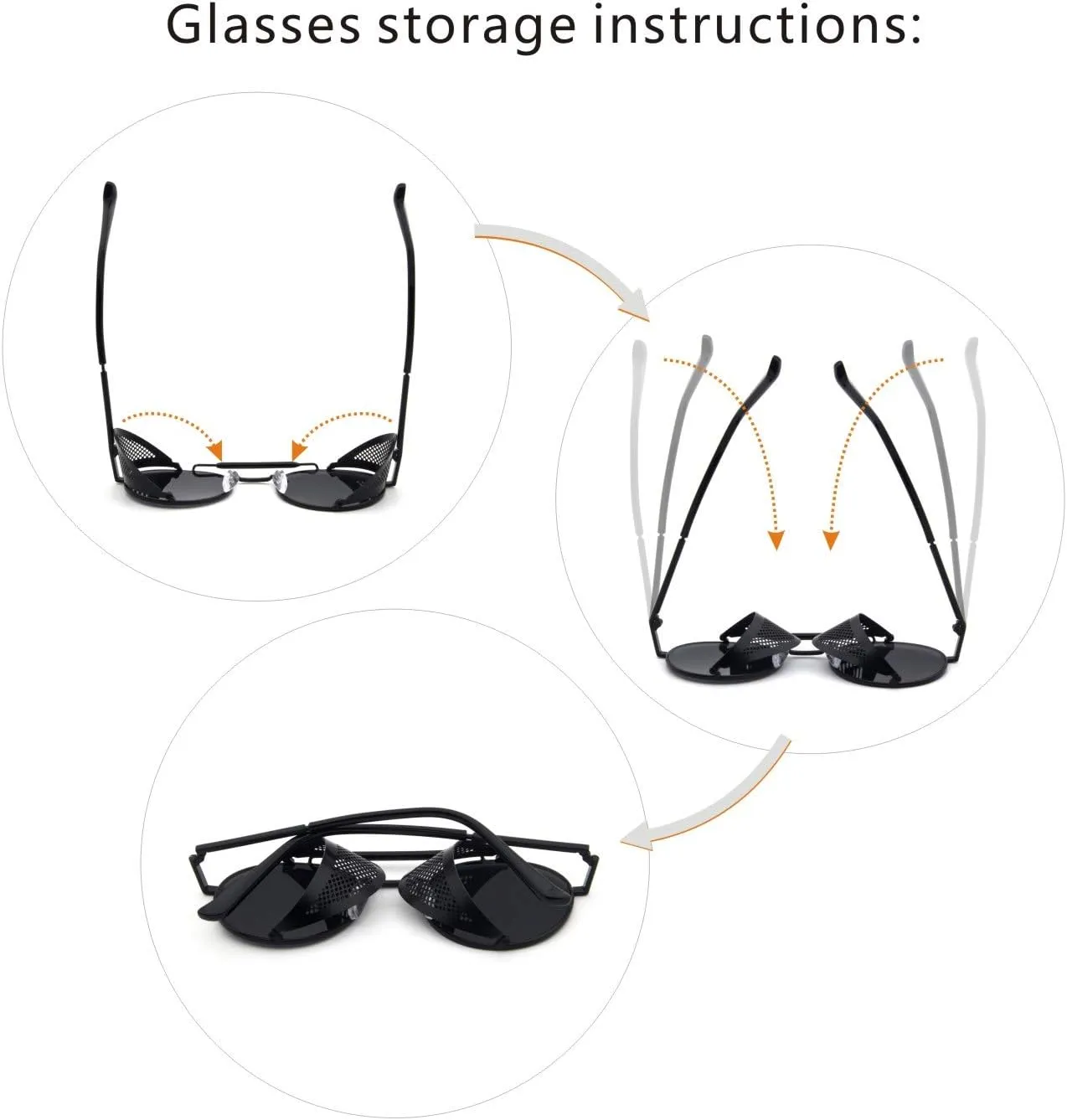RONSOU Steampunk Style Round Vintage Polarized Sunglasses Retro Eyewear UV400 Protection Matel Frame
