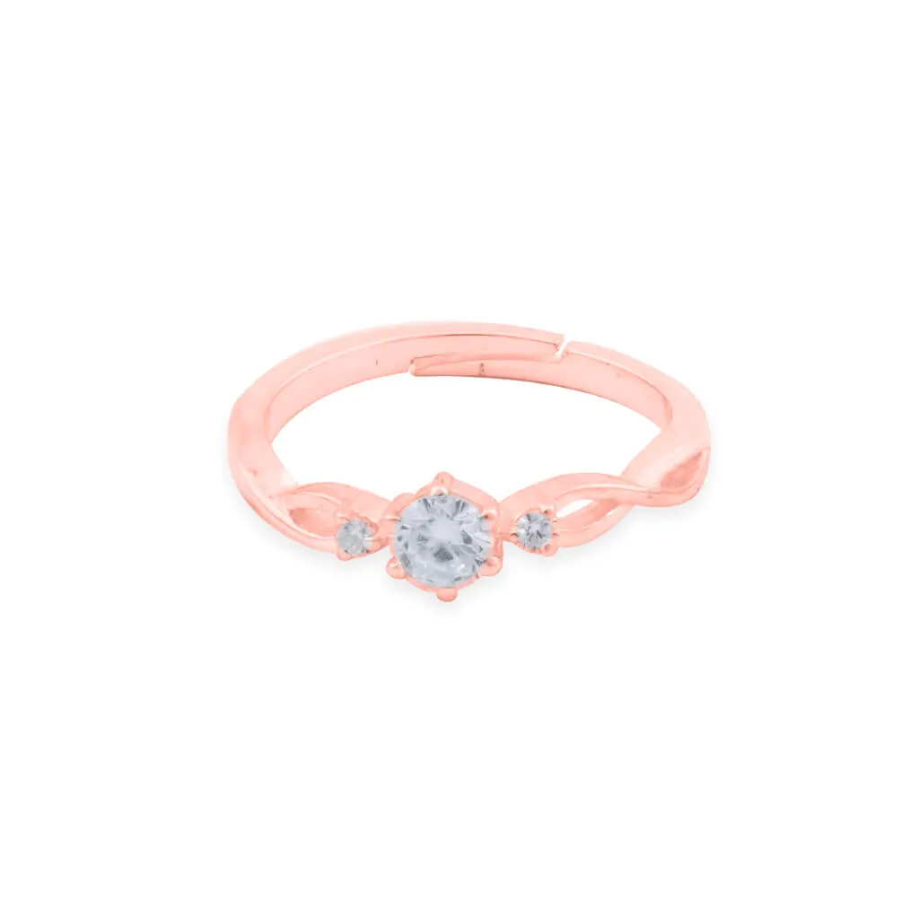 Rose Gold Wave Love Women's Band Ring
