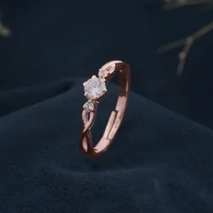 Rose Gold Wave Love Women's Band Ring