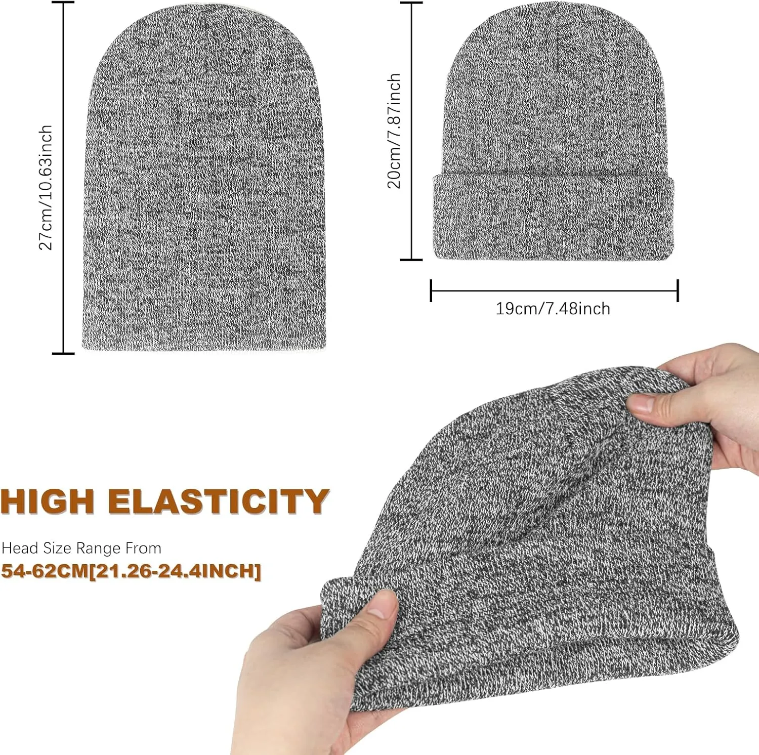 Rosoz Unisex Beanie Winter Knitted Skull Cuffed Soft Warm Hat for Men/Women Slouchy Ski Watch Cap