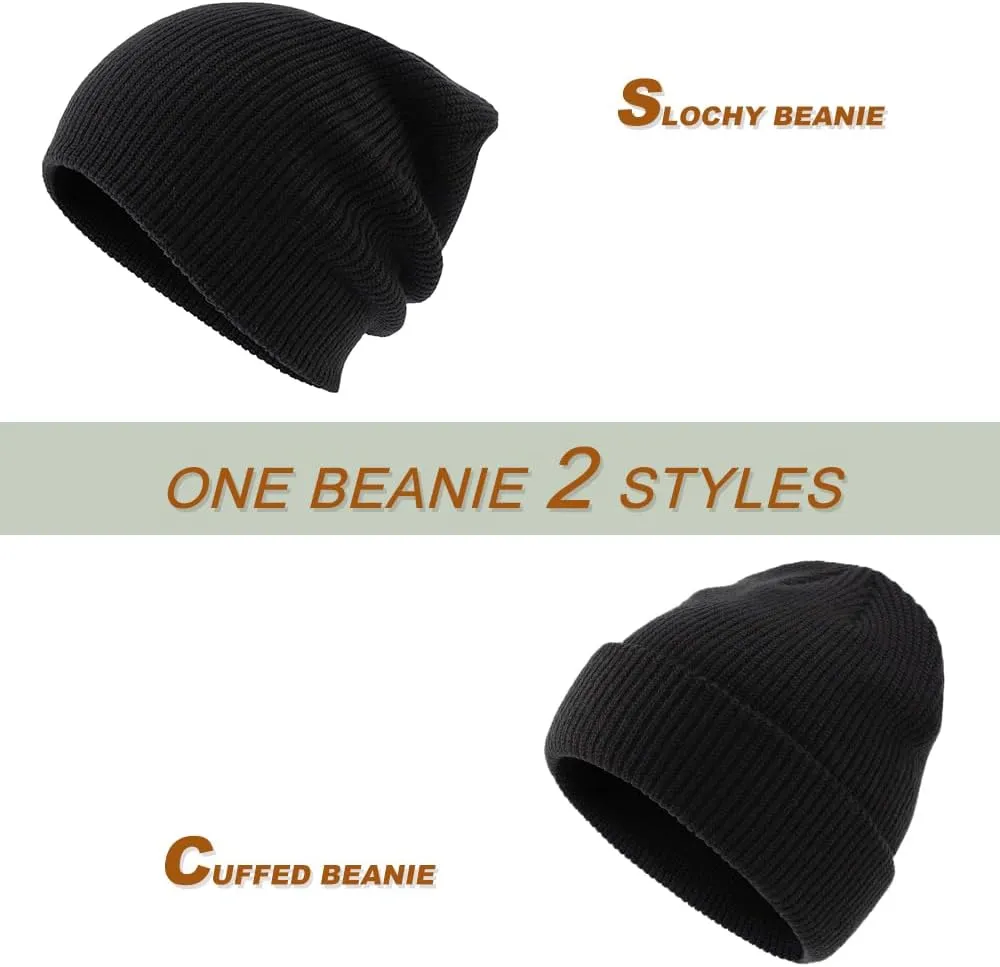Rosoz Unisex Beanie Winter Knitted Skull Cuffed Soft Warm Hat for Men/Women Slouchy Ski Watch Cap