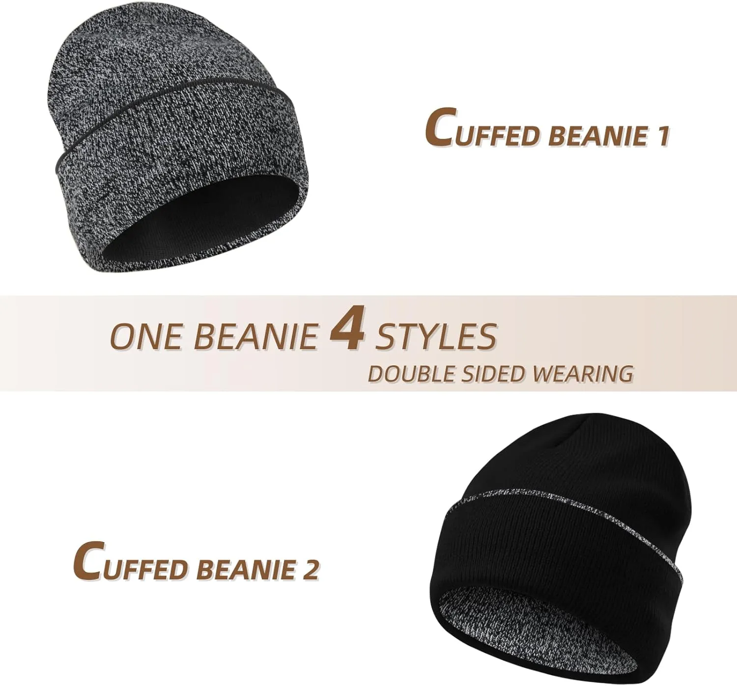 Rosoz Unisex Beanie Winter Knitted Skull Cuffed Soft Warm Hat for Men/Women Slouchy Ski Watch Cap