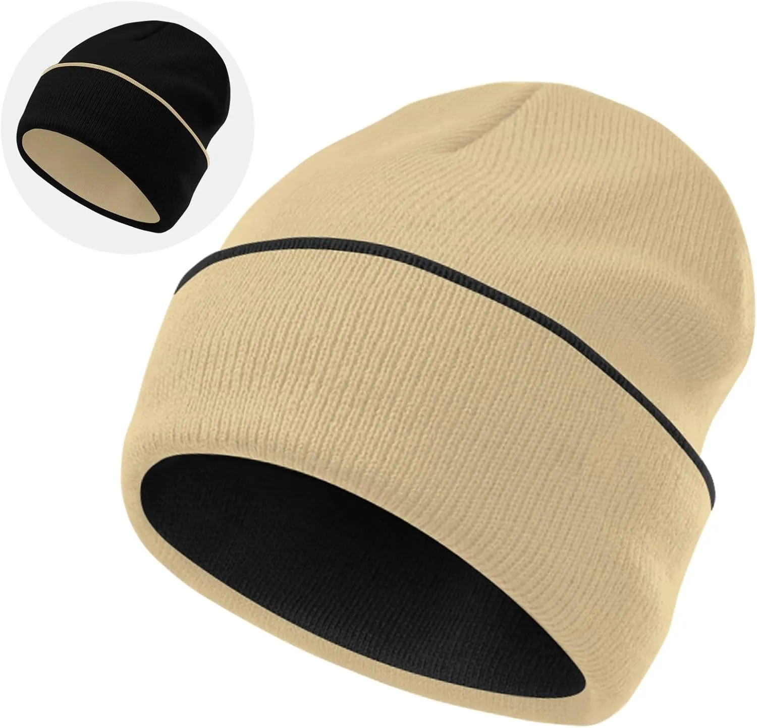 Rosoz Unisex Beanie Winter Knitted Skull Cuffed Soft Warm Hat for Men/Women Slouchy Ski Watch Cap