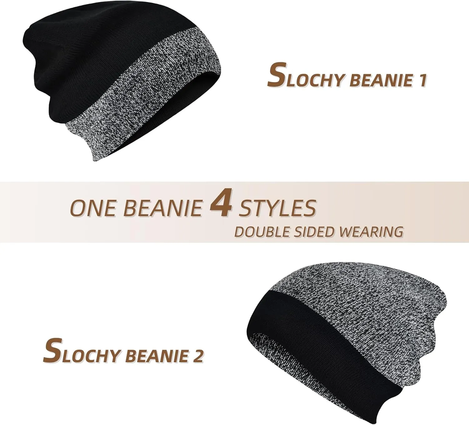 Rosoz Unisex Beanie Winter Knitted Skull Cuffed Soft Warm Hat for Men/Women Slouchy Ski Watch Cap