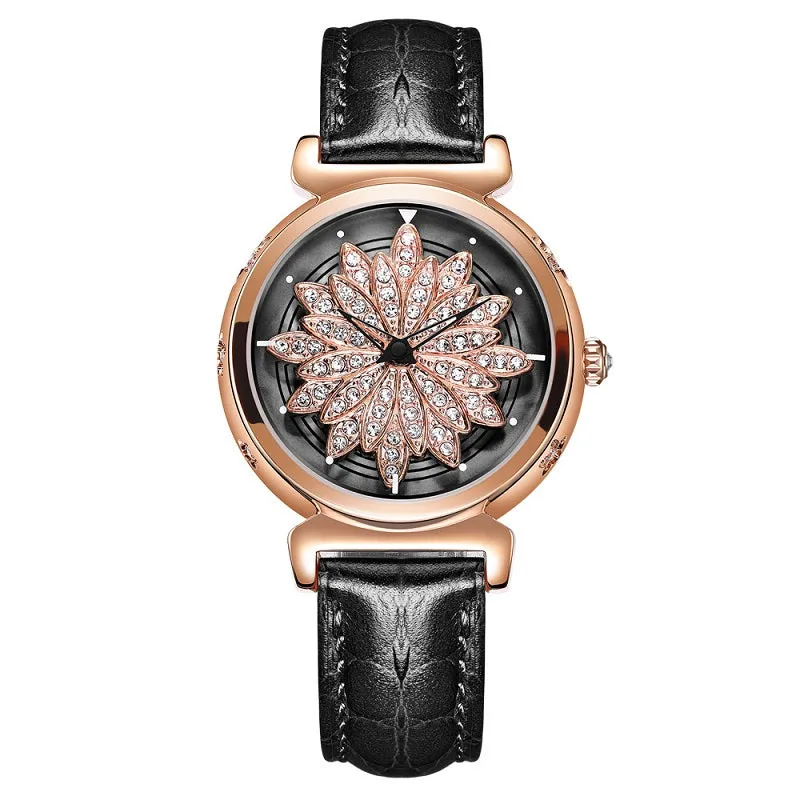 Rotatable Flower Dial Women's Watch