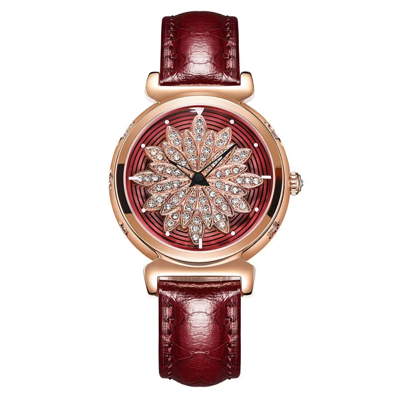 Rotatable Flower Dial Women's Watch