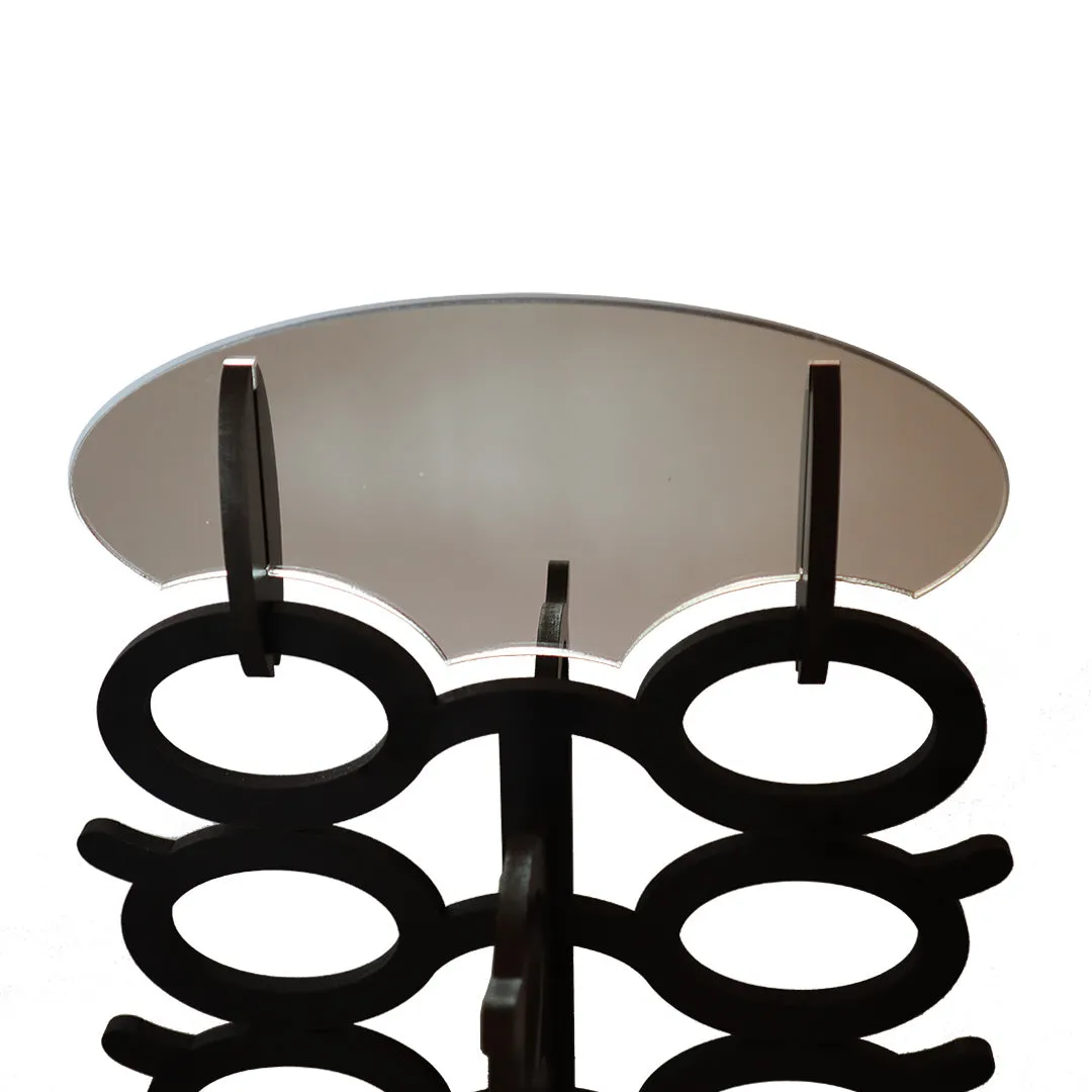 Rotating Wood Sunglasses Rack with Mirror - 20-Pair - Oversized Glasses