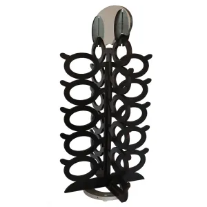 Rotating Wood Sunglasses Rack with Mirror - 20-Pair - Oversized Glasses