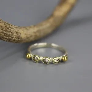 Rough Diamond Triple Stacking Ring