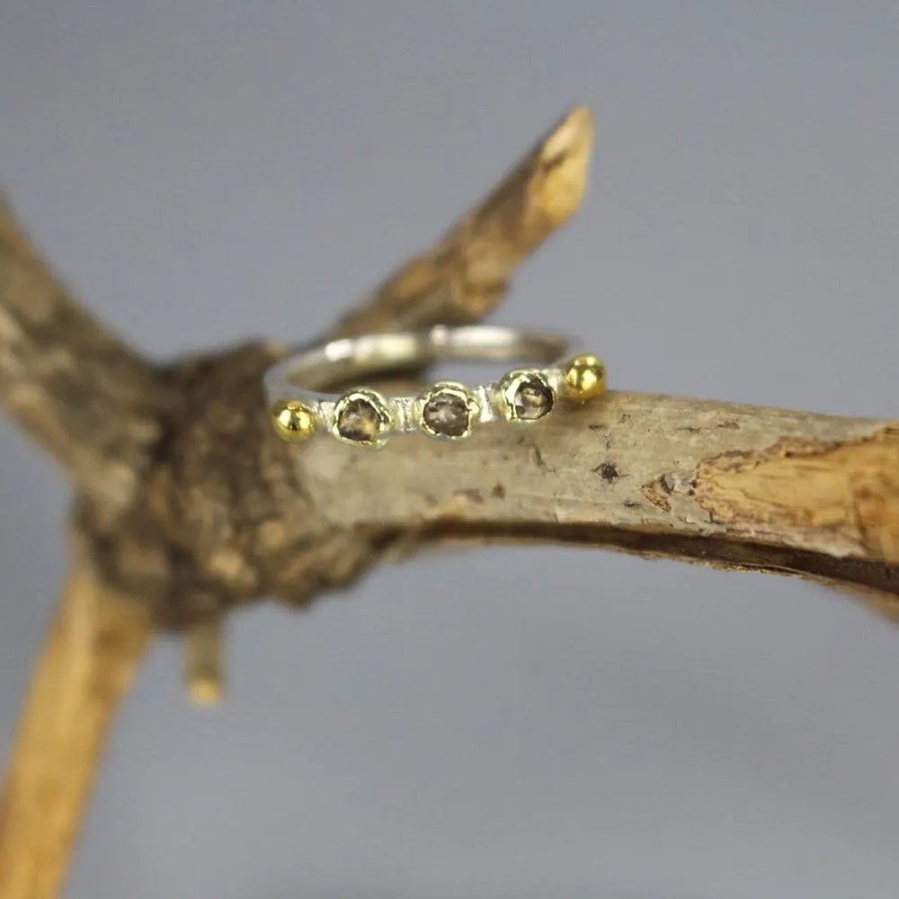 Rough Diamond Triple Stacking Ring