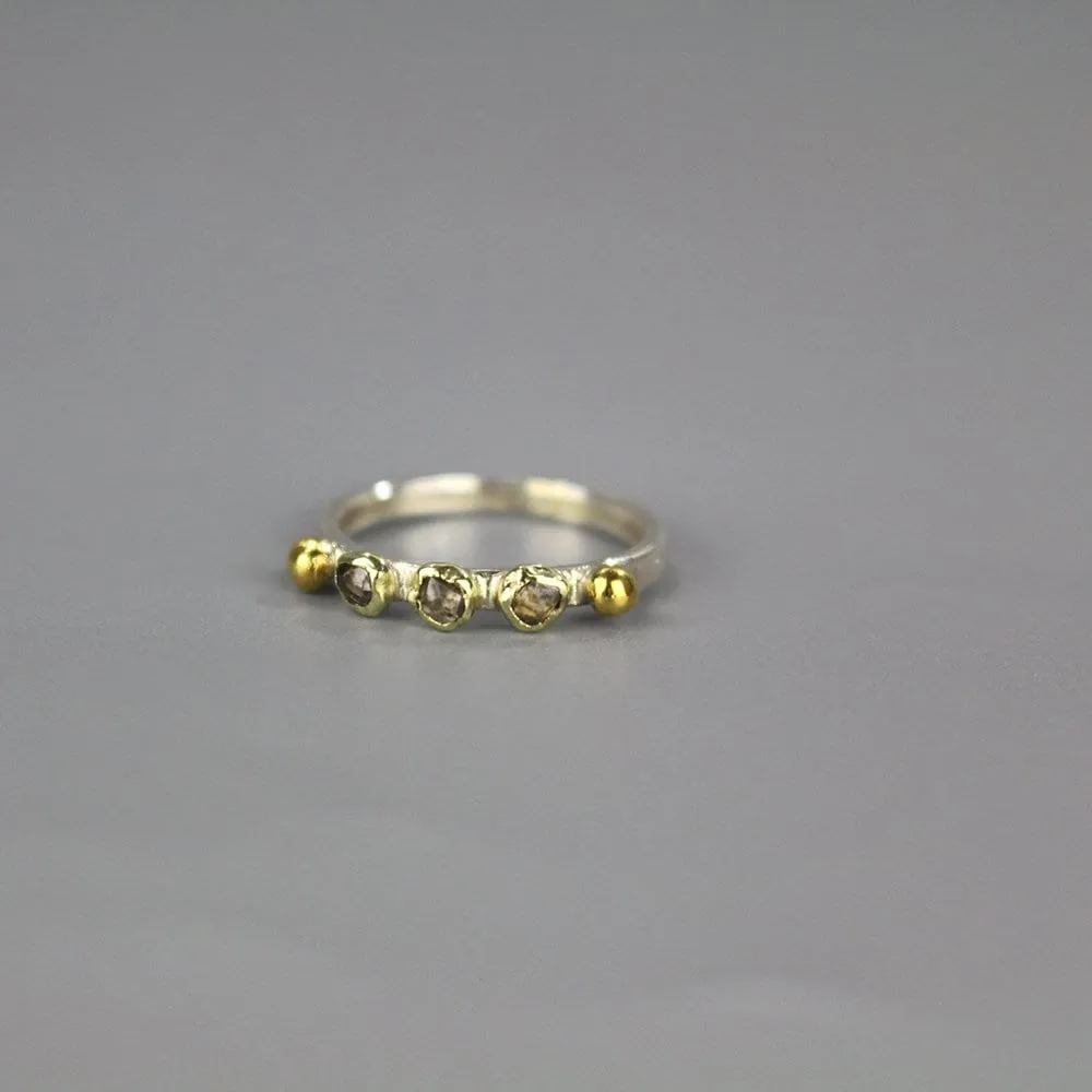Rough Diamond Triple Stacking Ring