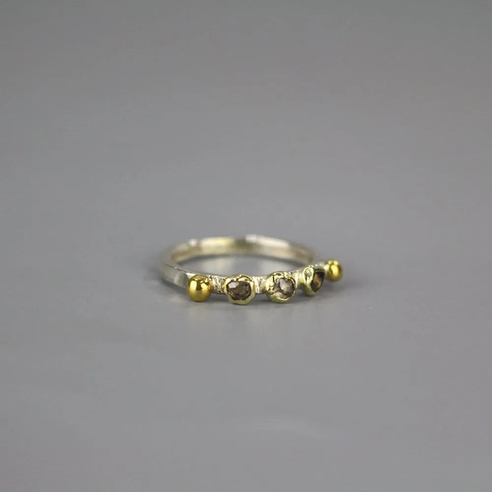 Rough Diamond Triple Stacking Ring