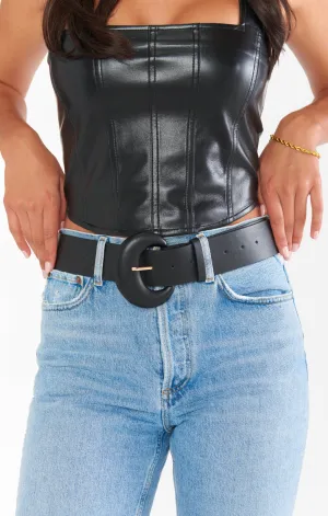 Round Buckle Belt ~ Black