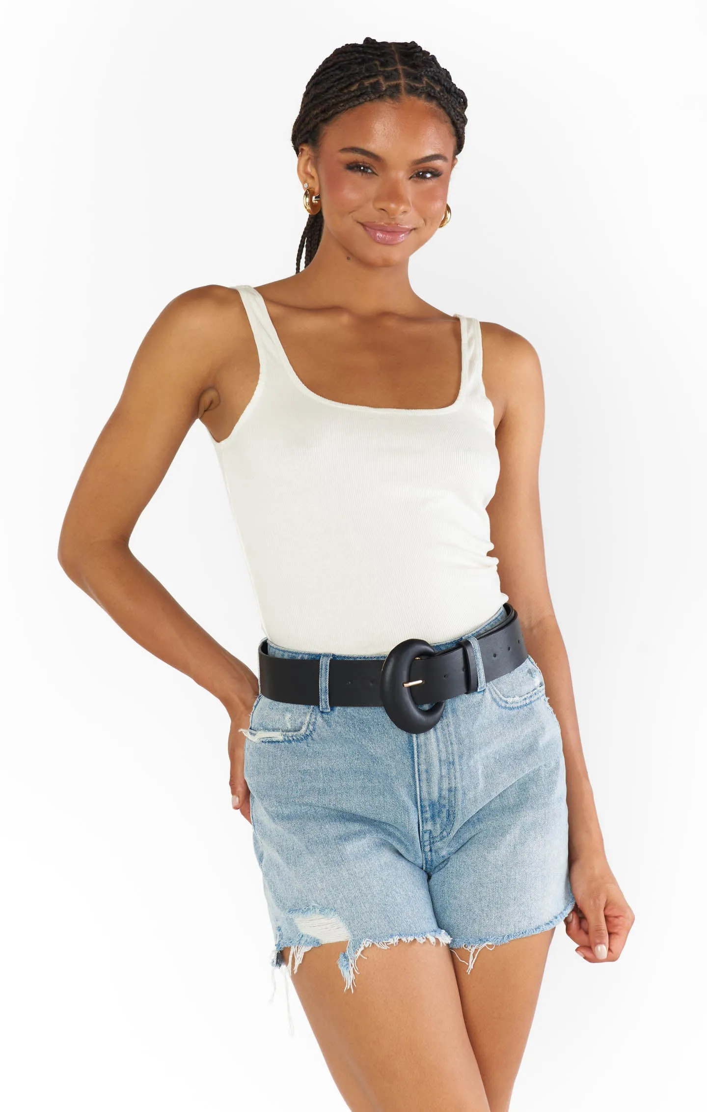 Round Buckle Belt ~ Black